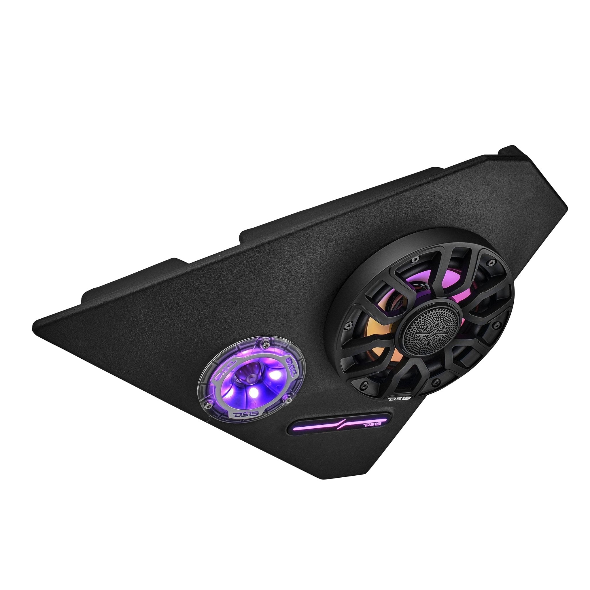 Polaris Slingshot Front Kick Panel Speaker Pods Loaded | 2 x NXL-IQ6/BK & 2 x PRO-TW1LD and Digital LED Lights | 2015