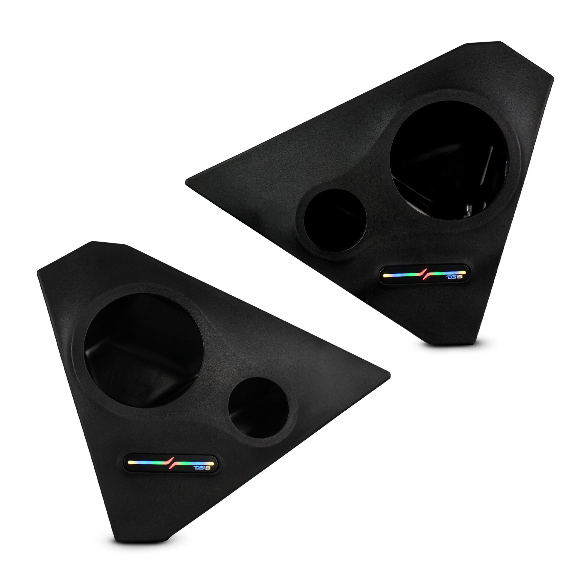 Polaris Slingshot Front Kick Empty Panel Pods With Digital LED Lights fits 2 x 6.5" Speakers and 2 x 3.8" Bullet Tweeters |