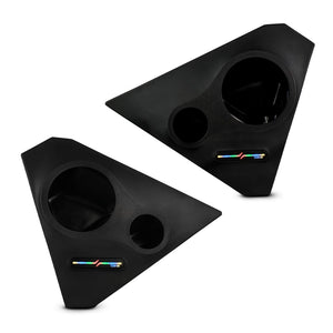 Polaris Slingshot Front Kick Empty Panel Pods With Digital LED Lights fits 2 x 6.5" Speakers and 2 x 3.8" Bullet Tweeters |