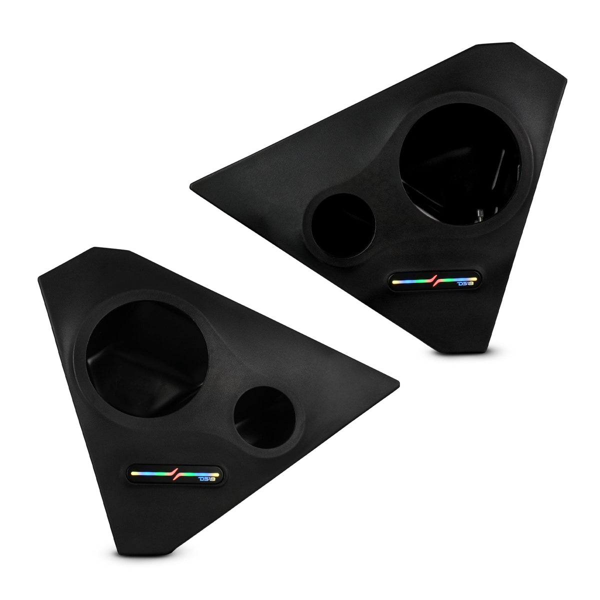 Polaris Slingshot Front Kick Empty Panel Pods With Digital LED Lights fits 2 x 6.5" Speakers and 2 x 3.8" Bullet Tweeters |