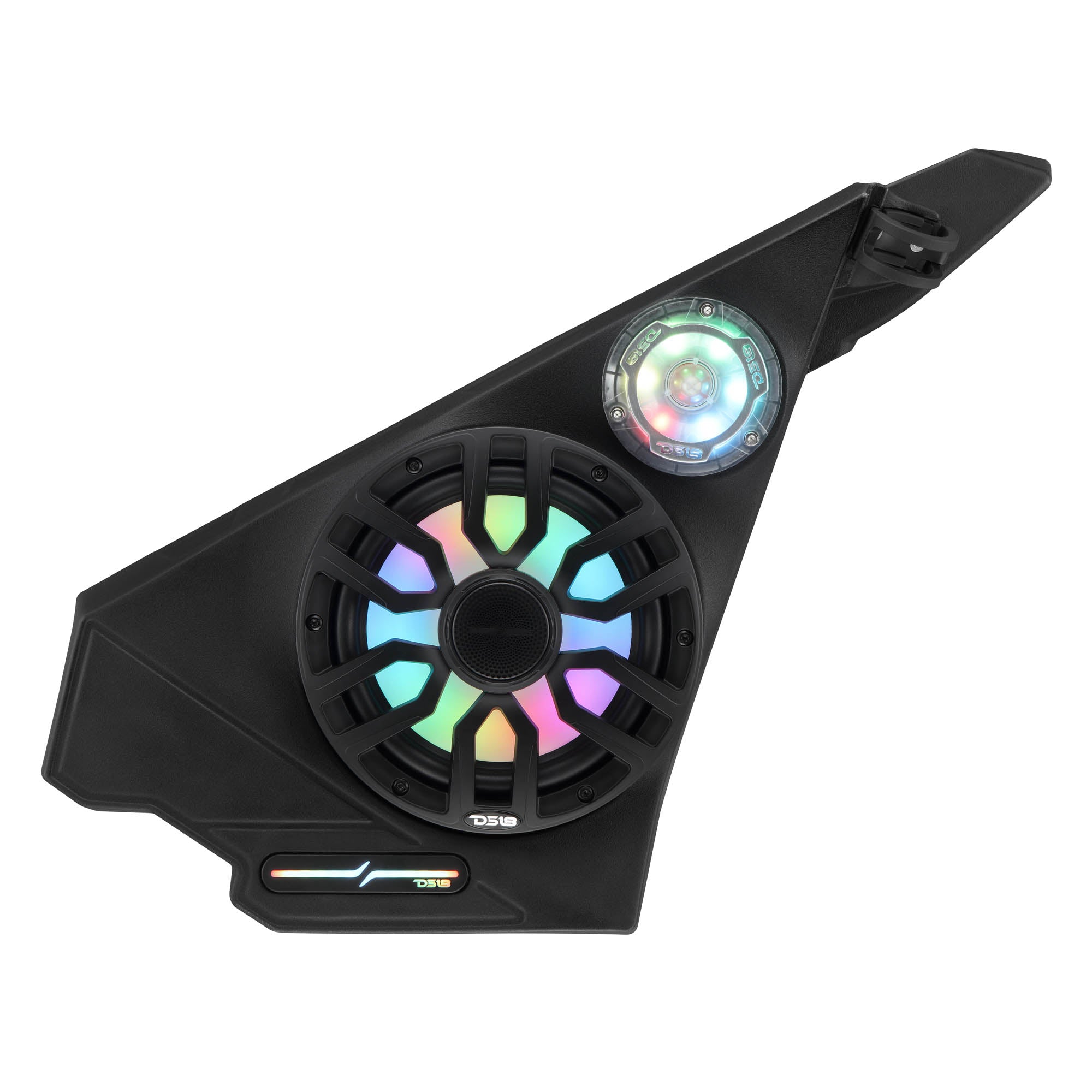 Polaris Slingshot Front Kick Panel Speaker Pods – Loaded with 8" NXL-IQ8/BK Speakers, PRO-TW1LD Tweeters & Digital LED Lights