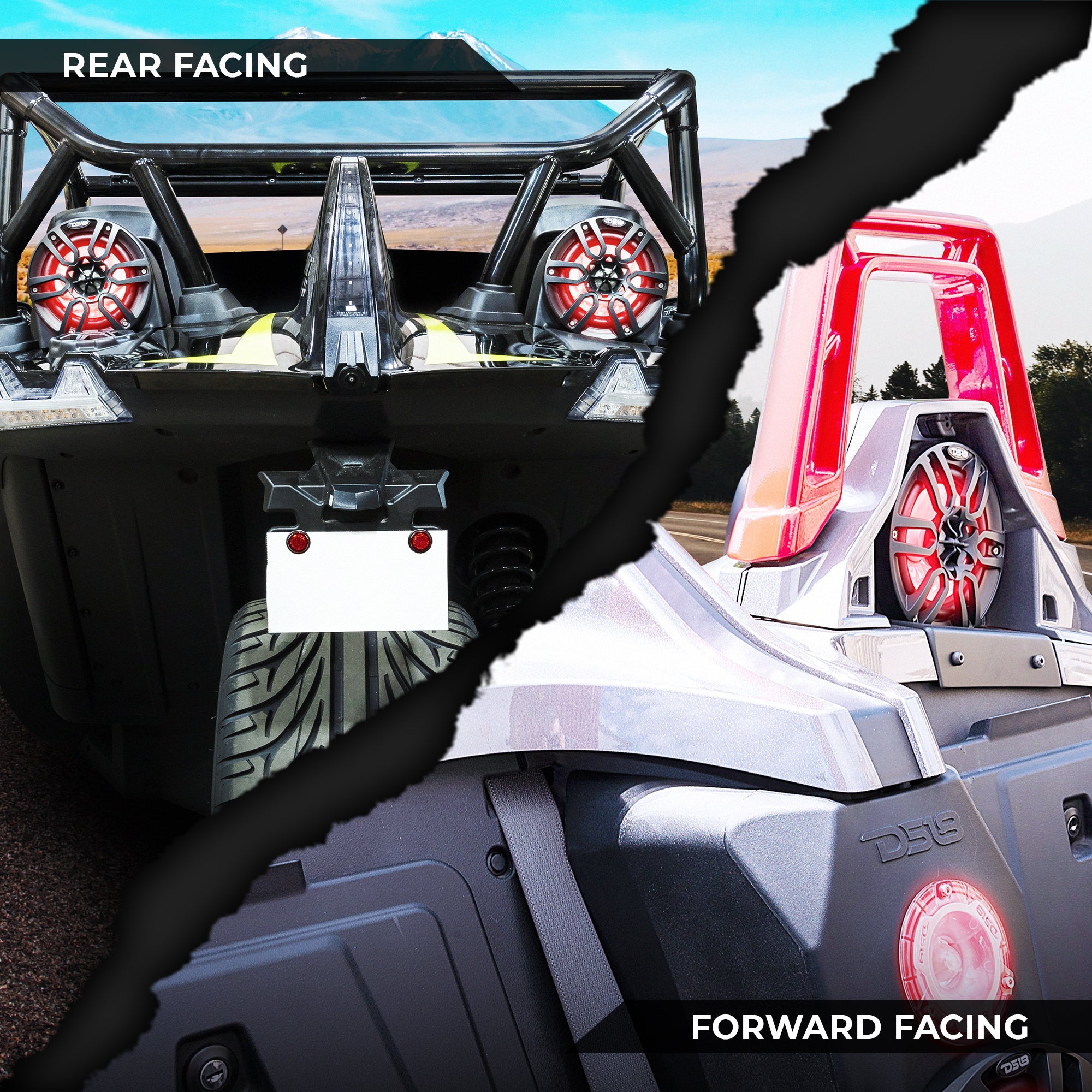 Polaris Slingshot Headrest 4 x 6.5" Enclosure With 4 x NXL-6/BK | 2015 - Current - DS18