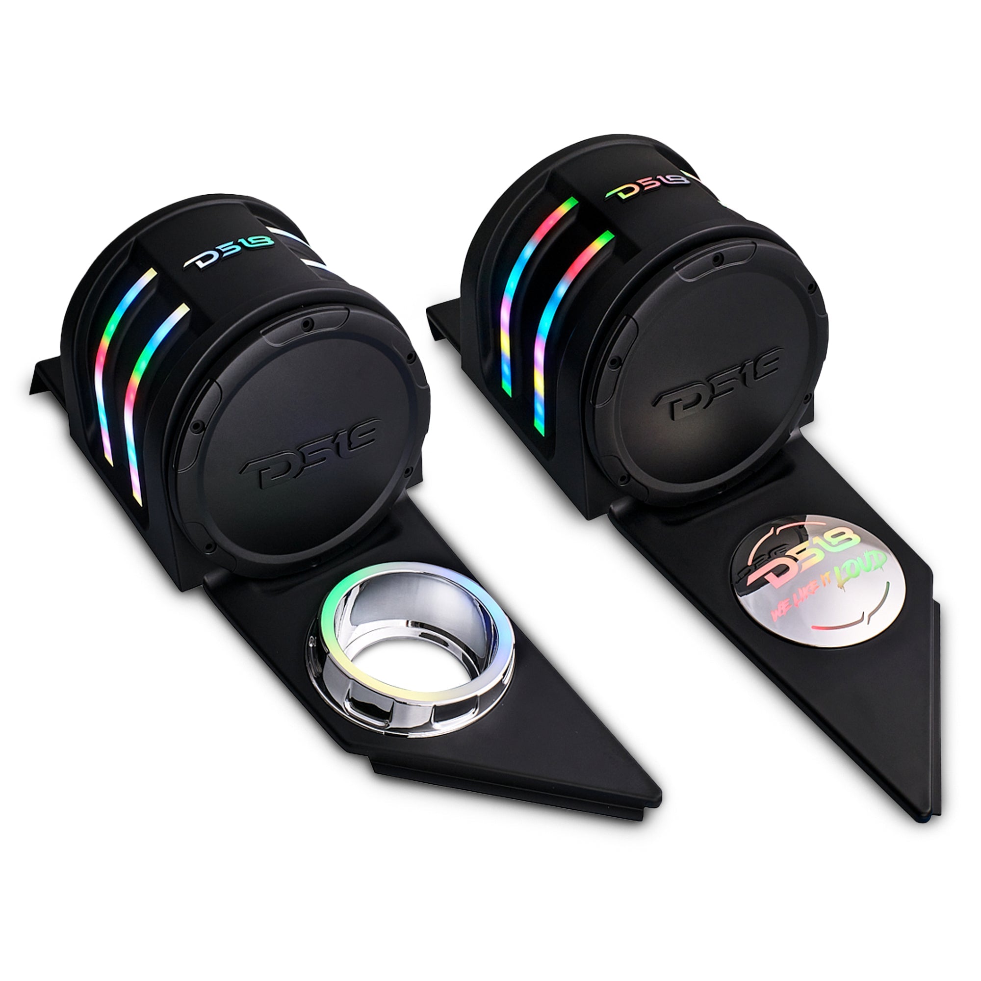 Polaris Slingshot Headrest Empty Enclosure With Digital LED Lights fits 4 x 6.5" Speakers | 2015 - Current - DS18