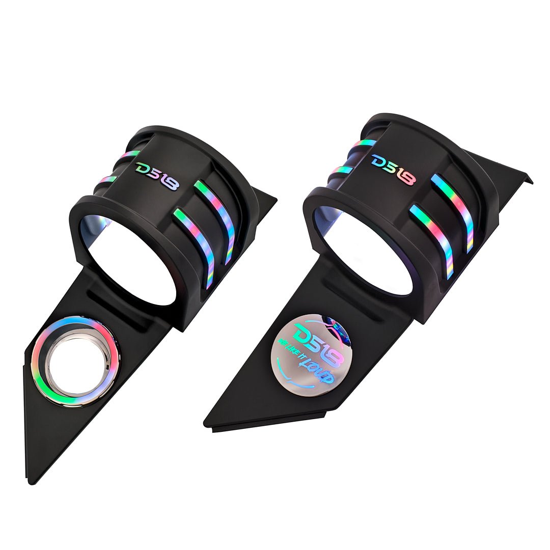 Polaris Slingshot Headrest Empty Enclosure With Digital LED Lights fits 4 x 6.5" Speakers | 2015 - Current - DS18