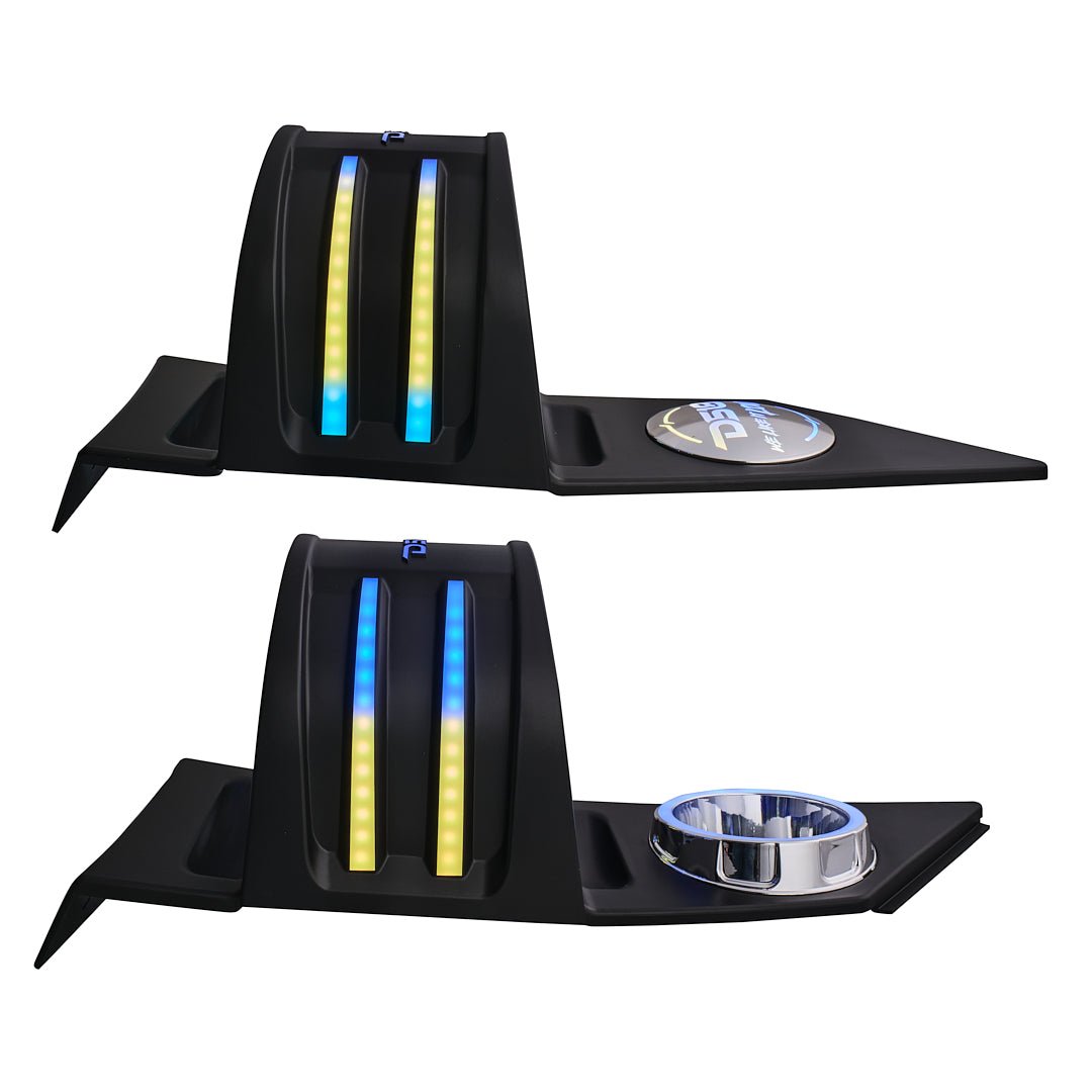 Polaris Slingshot Headrest Empty Enclosure With Digital LED Lights fits 4 x 6.5" Speakers | 2015 - Current - DS18
