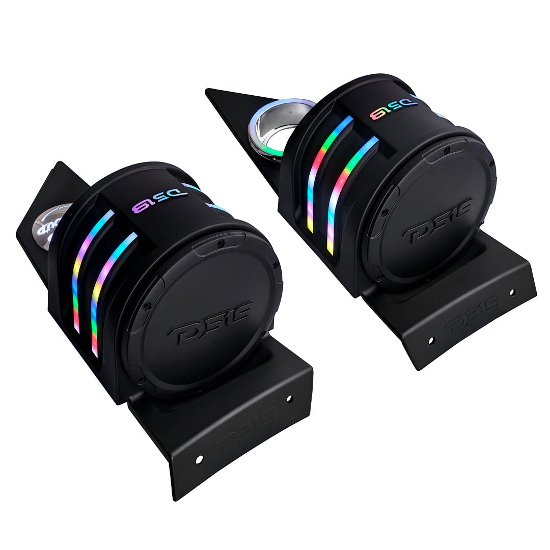 Polaris Slingshot Headrest Empty Enclosure With Digital LED Lights fits 4 x 6.5" Speakers | 2015 - Current - DS18