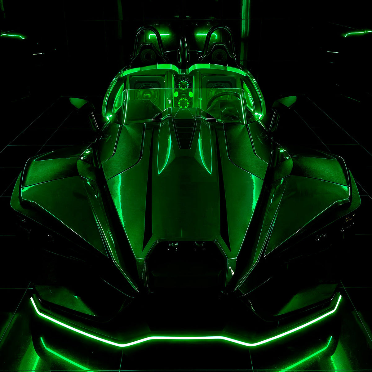 Polaris Slingshot Loaded Rear Sealed 10" Subwoofer Enclosure | Fits Either Passenger or Driver Side | 2015 - Current - DS18