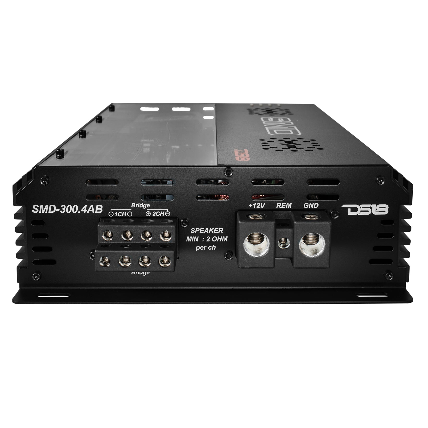 SMD 4-Channel Class AB Amplifier with VM-1 Voltmeter and Digital LED Lights 4 x 300W at 2-Ohm - Steve Meade Designs - DS18