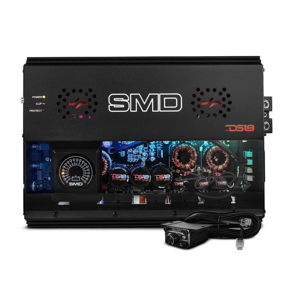 SMD Monoblock Amplifier with VM-1 Voltmeter and Digital LED Lights 3000W RMS at 1-ohm - Steve Meade Designs - DS18