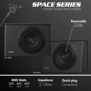 Space Series Sealed Wedge Subwoofer Enclosure, 400W RMS | 10" 12"