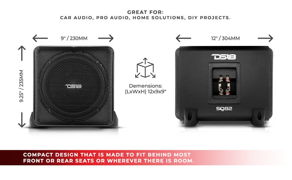 Dual 8" Loaded High End Aluminum Subwoofer Enclosure 300 Watts Rms - DS18