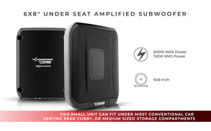 6X8" Amplified UnderSeat Subwoofer 150 Watts Rms - DS18