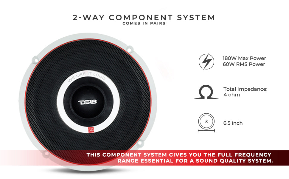 DS18 SQCOMP 6.5" 2 Way Coaxial Speaker - DS18