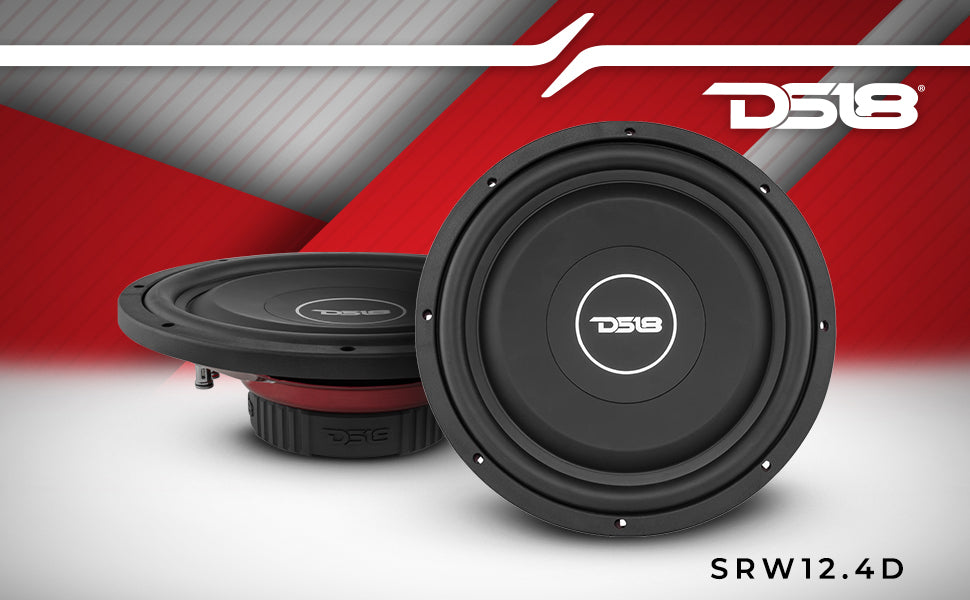 SRW Shallow-Mount 12" Subwoofer 220 Watts Rms DVC 4-Ohm - DS18
