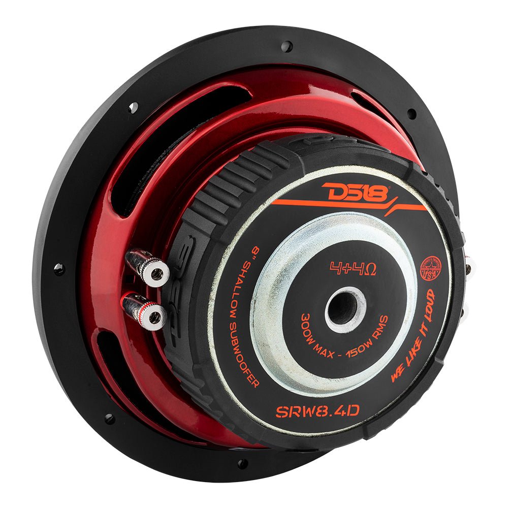 SRW Shallow-Mount 8" Subwoofer 150 Watts Rms DVC 4-Ohm - DS18