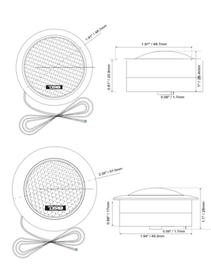 1.92" Dome Neodymium Tweeter with Aluminum Body 60 Watts 1" Silk 4-Ohm Vc - DS18