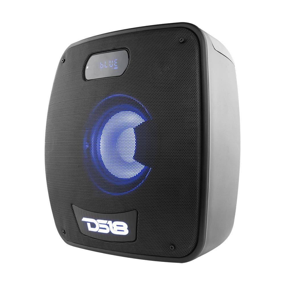 TLV 6.5" Amplified With Battery Self Powered Party Speaker With RGB LED Lights Bluetooth and TWS 200 Watts - DS18