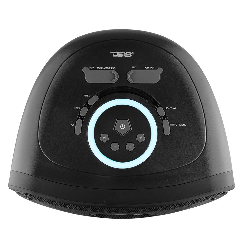 TLV 6.5" Amplified With Battery Self Powered Party Speaker With RGB LED Lights Bluetooth and TWS 200 Watts - DS18