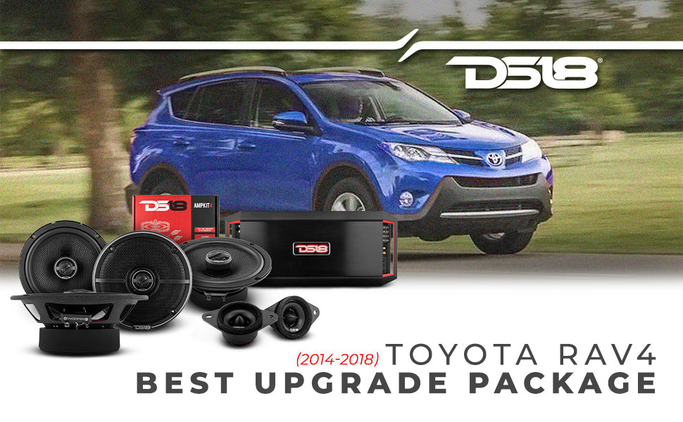DS18 2014-2018 Toyota RAV4 Front and Back Doors Speakers Best Upgrade/Replacement Package 1600 Watts - DS18