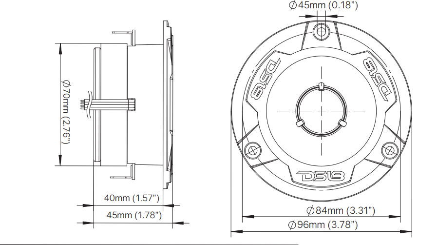 3.8" Super Bullet Tweeter with 1" Aluminum Voice Coil with RGB LED Lights - DS18