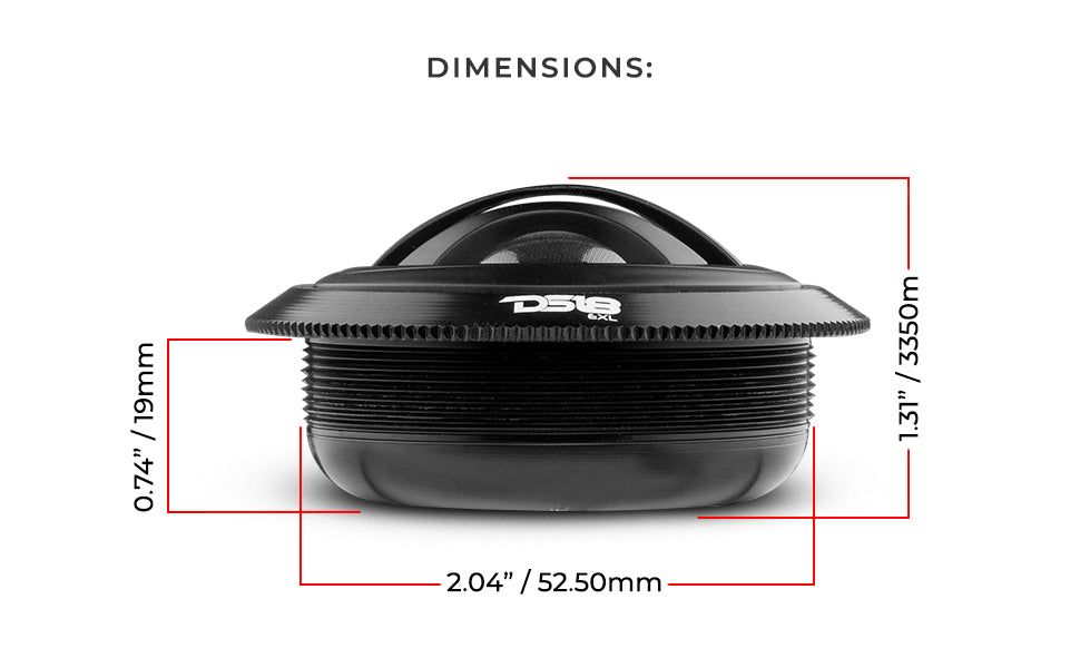 2.5" Dome Neodymium Tweeter with Aluminum Body 50 Watts 1" Silk 4-Ohm Vc - DS18