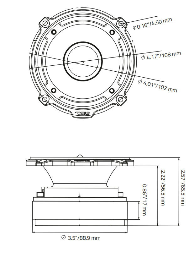 DS18 PRO-TW320.8 4" Super Tweeter with Bullet 8 Ohms (Single) - DS18
