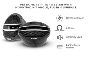 TX1 2" PEI Dome Ferrite Tweeter 0.5" VC 200 Watts - DS18