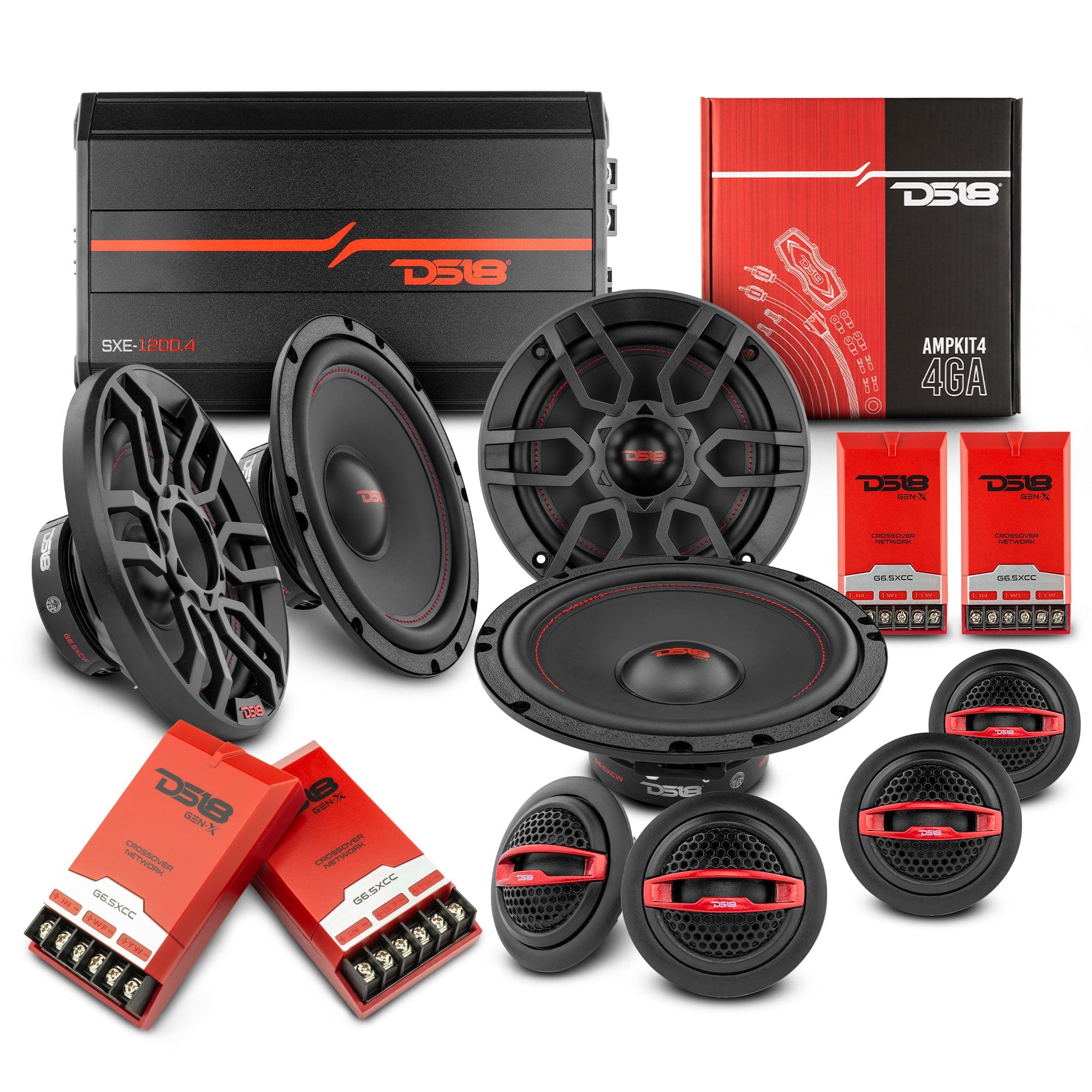 DS18 2006-2020 Honda Civic Front and Back Doors Sedan Speaker Good Upgrade/Replacement Package 900 Watts - DS18