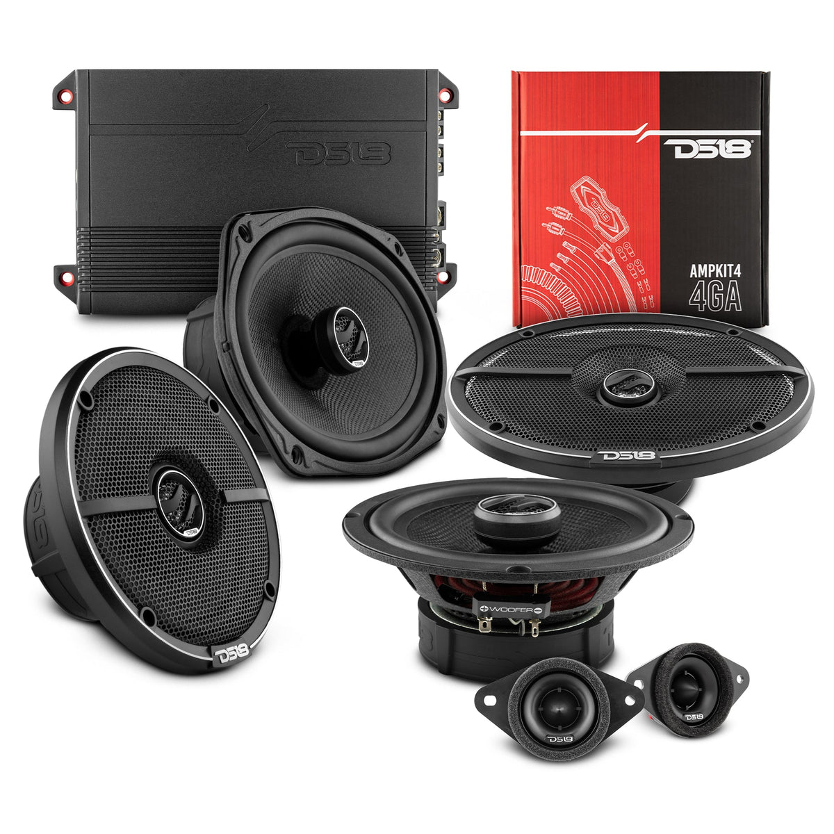 DS18 2008-2019 Toyota Highlander Front and Back Doors Speaker Better Upgrade Package 1600 Watts - DS18