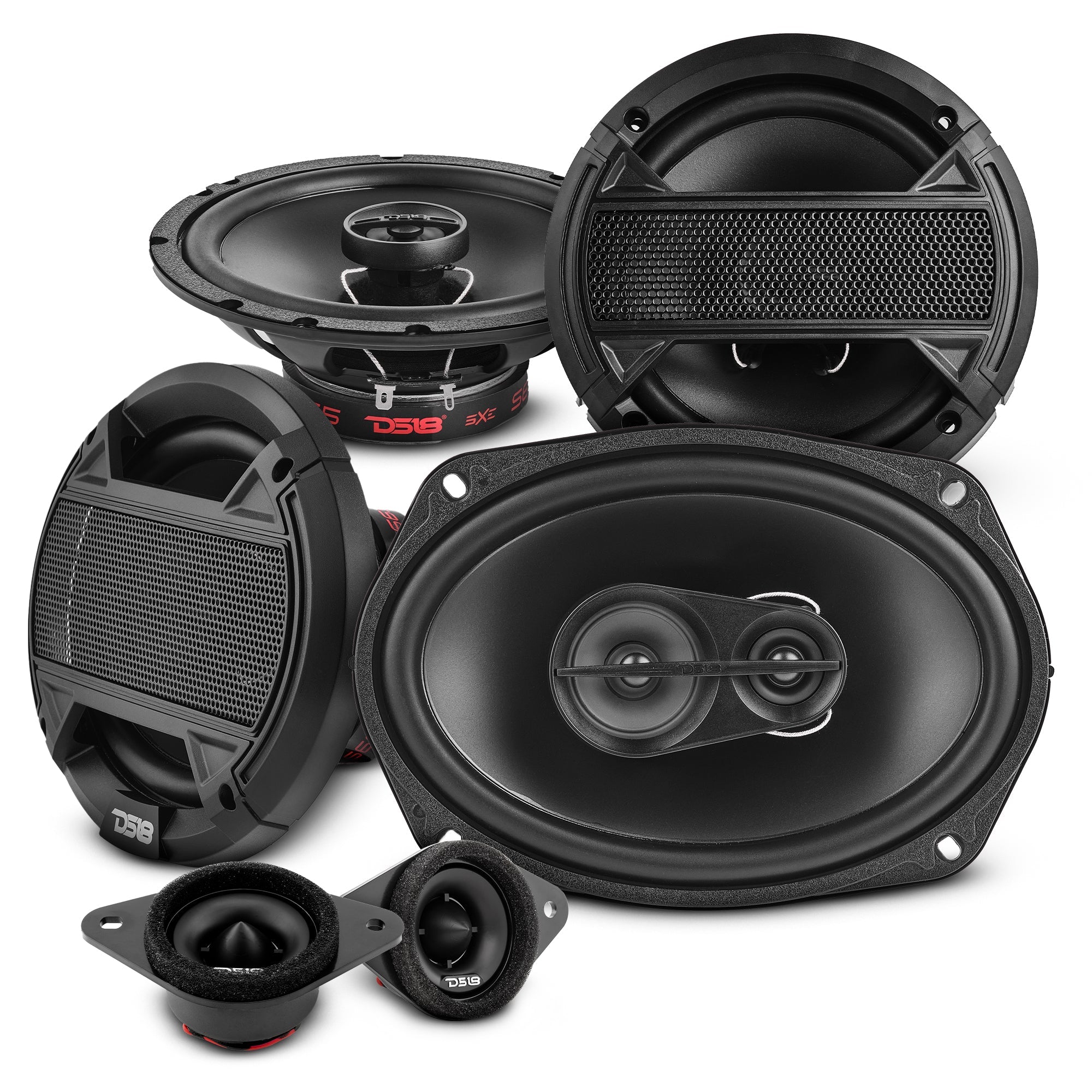 DS18 2005-2021 Toyota Tacoma Double and Access Cab Front and Back Doors Speakers Good Upgrade/Replacement Package - DS18