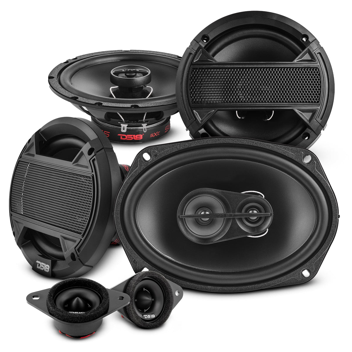 DS18 2005-2021 Toyota Tacoma Double and Access Cab Front and Back Doors Speakers Good Upgrade/Replacement Package - DS18