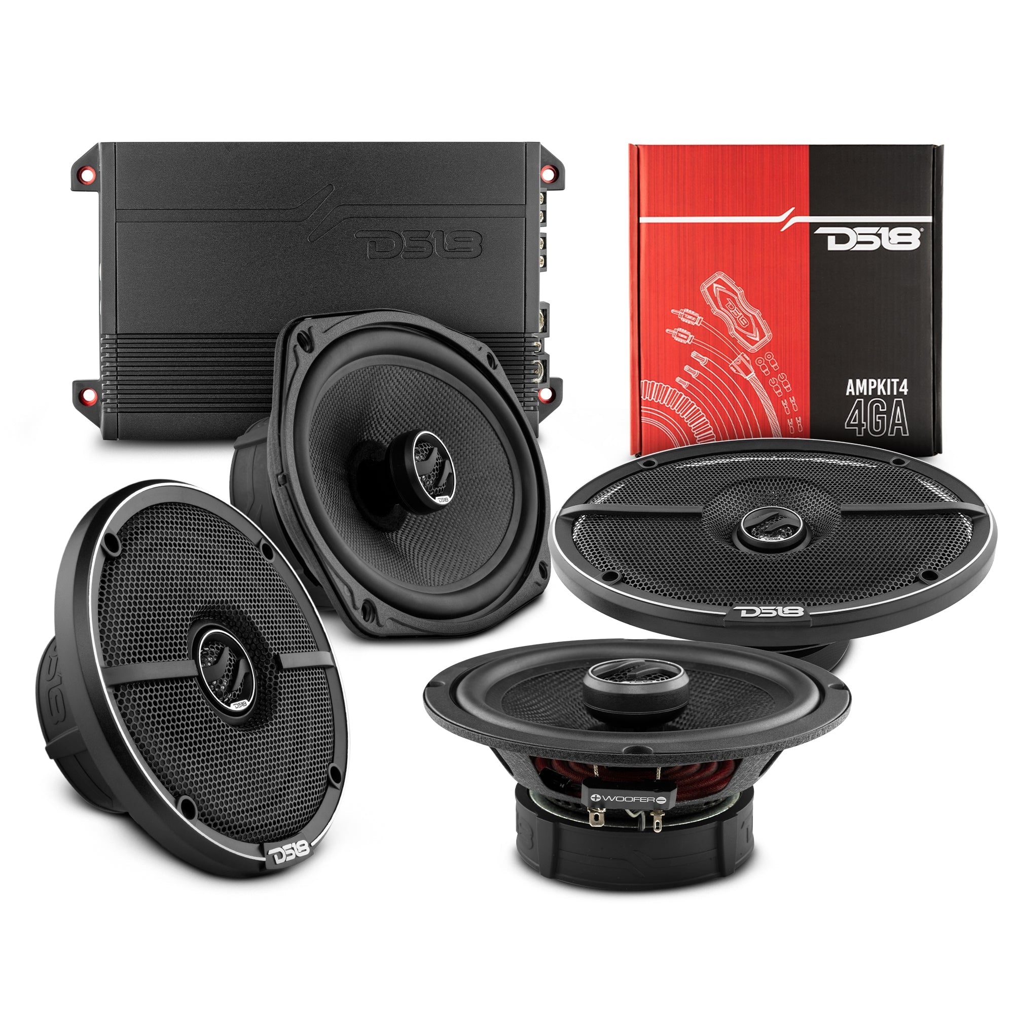DS18 2015-2020 Chevy Tahoe Front and Back Doors Speakers Good Upgrade/Replacement Package 1600 Watts - DS18