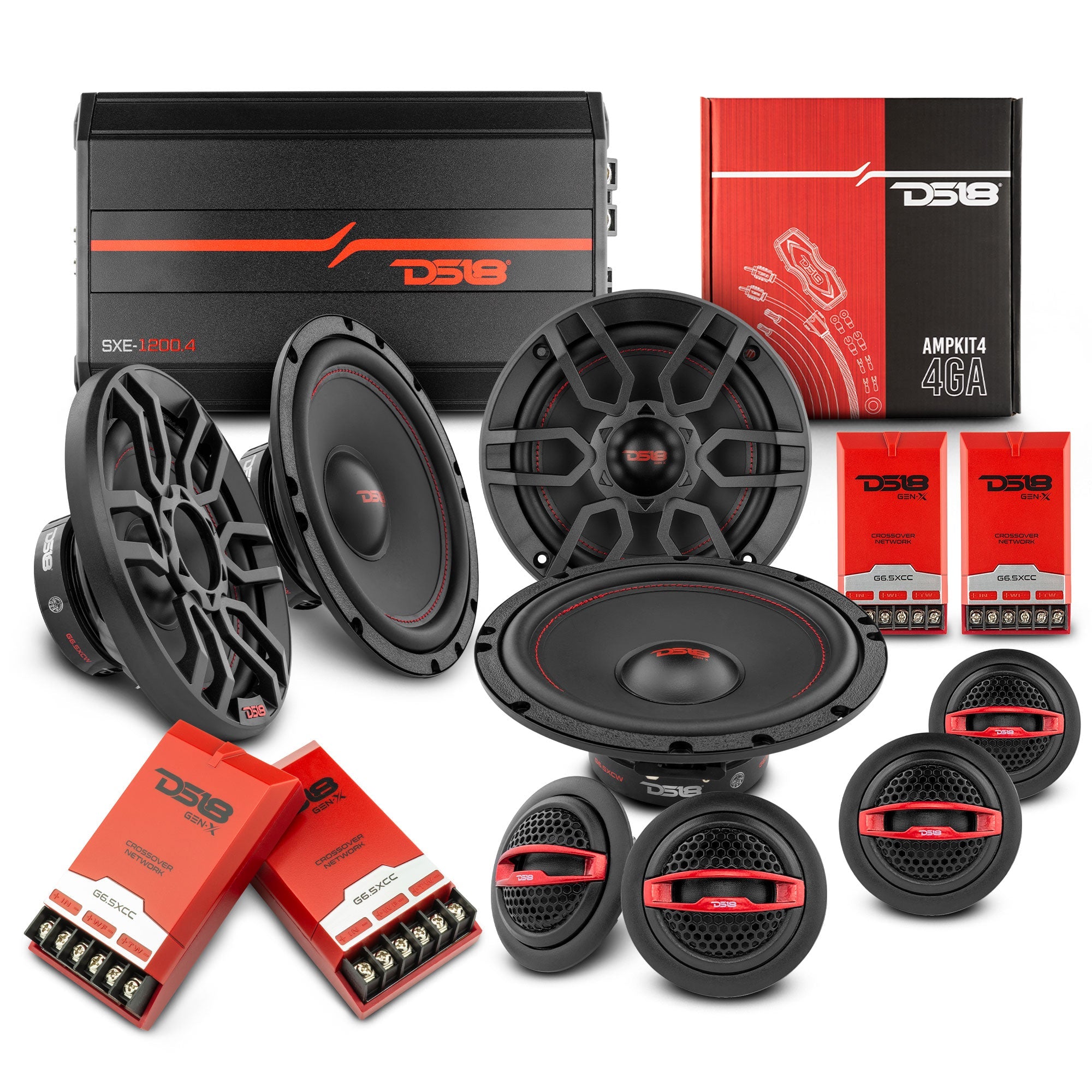 DS18 2009-2014 Acura TL Front and Back Doors Speakers Good Upgrade/Replacement Package 900 Watts - DS18
