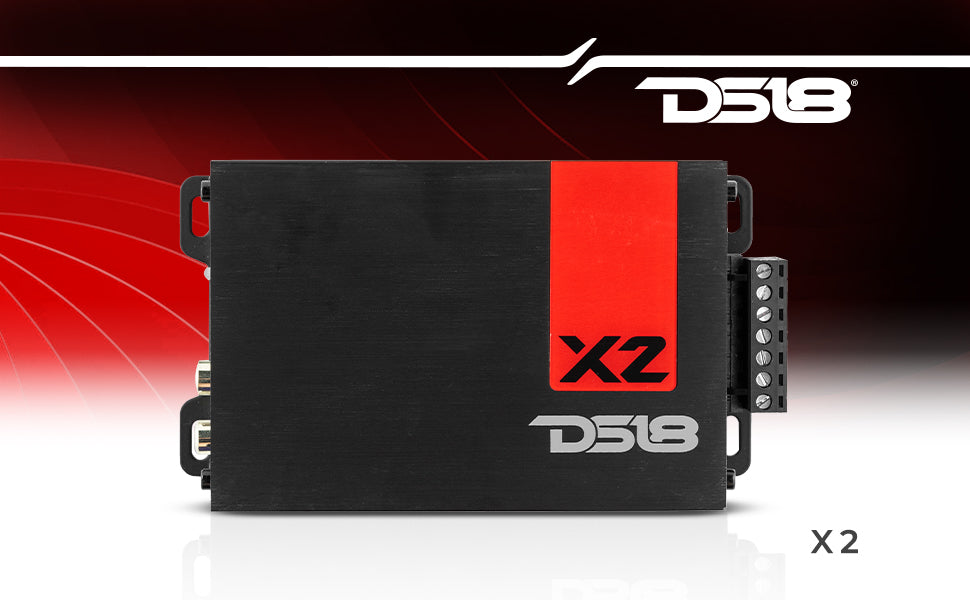 X 2-Channel Ultra Compact Class D Amplifier 2 x 140 Watts Rms @ 4-ohm - DS18