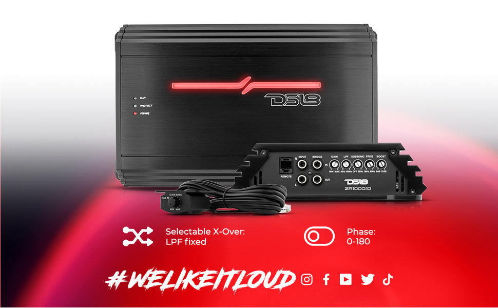 ZR 1-Channel Class D Amplifier 1000 Watts RMS-1 Ohm - DS18
