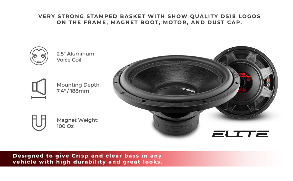 ZR 15" Subwoofer 750 Watts Rms DVC 2-Ohm - DS18