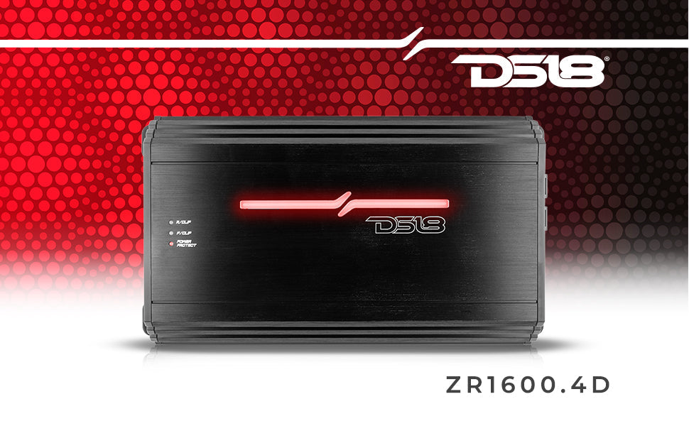 ZR 4-Channel Class D Amplifier 4 x 400 Watts Rms @ 4-ohm - DS18