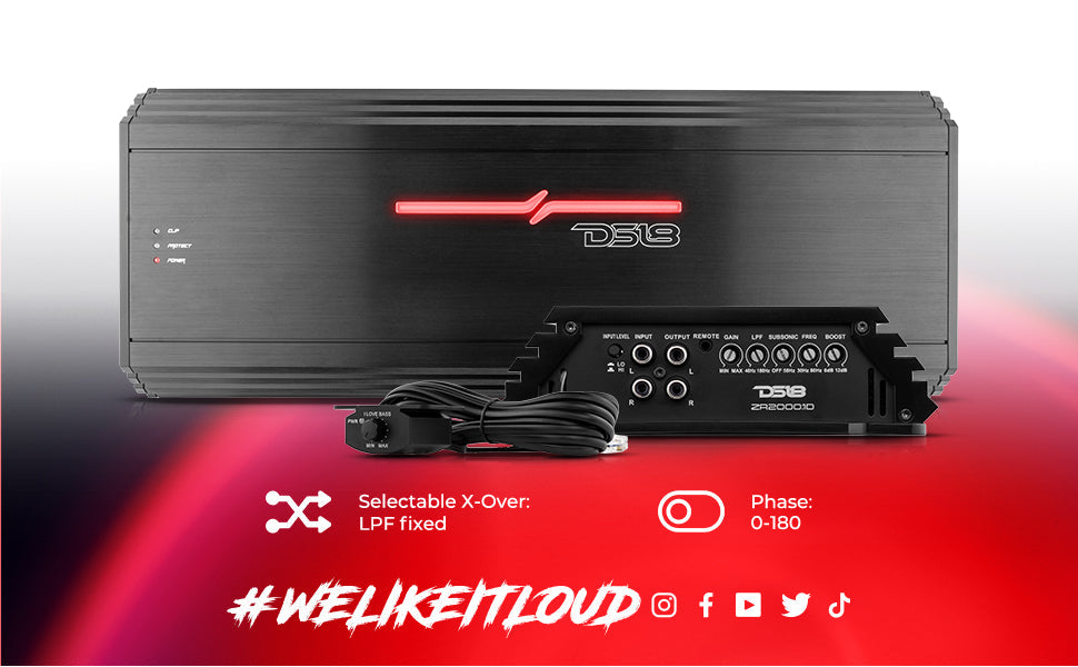 ZR 1-Channel Class D Amplifier 2000 Watts Rms @ 1-Ohm - DS18