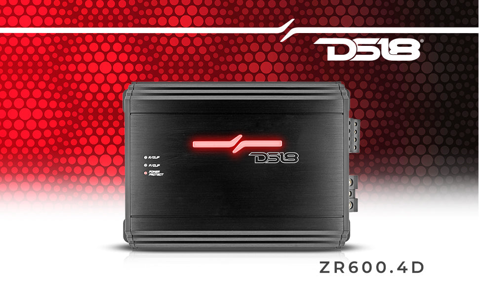 ZR 4-Channel Class D Amplifier 4 x 150 Watts Rms @ 4-ohm - DS18