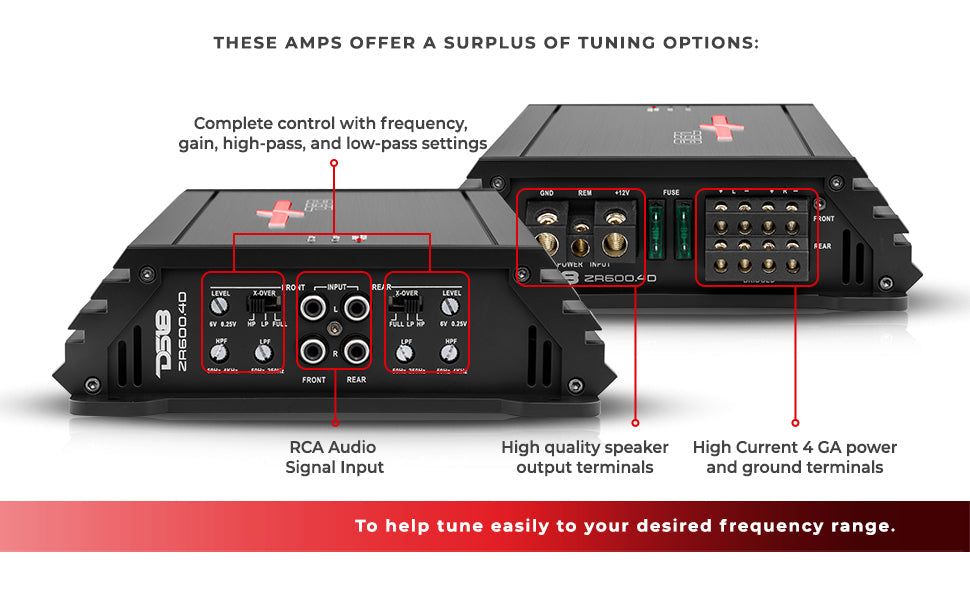 ZR 4-Channel Class D Amplifier 4 x 150 Watts Rms @ 4-ohm - DS18