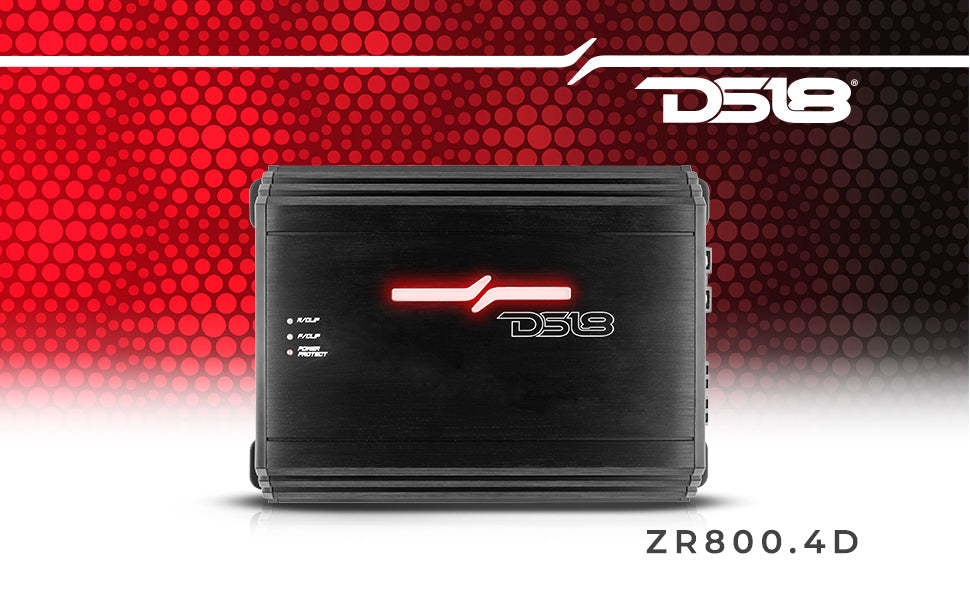 ZR 4-Channel Class D Amplifier 4 x 200 Watts Rms @ 4-ohm - DS18