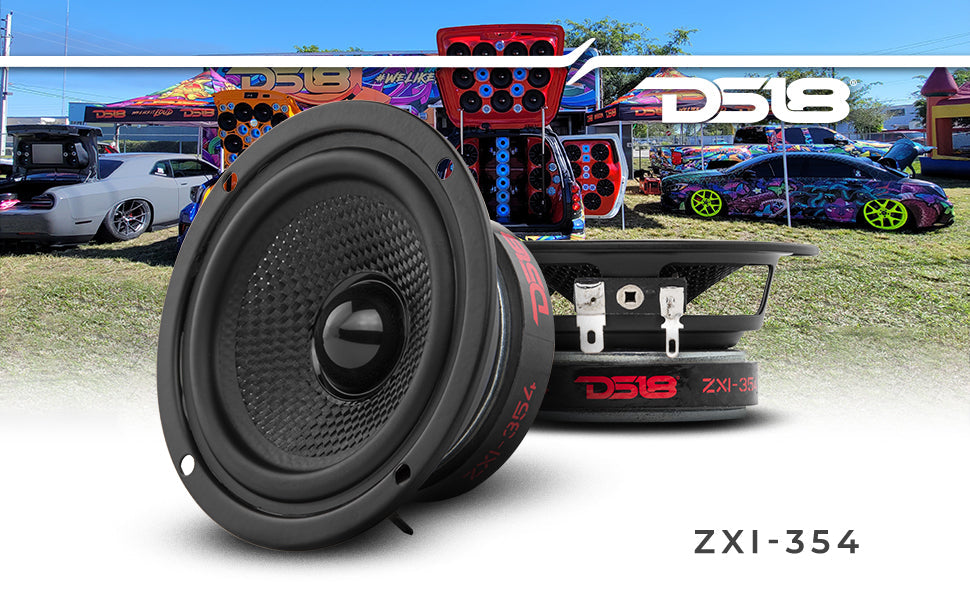 ZXI 3.5" Full-Range Speakers with Kevlar Cone | 40 Watts RMS 4-Ohm - DS18