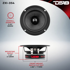 ZXI 3.5" Full-Range Speakers with Kevlar Cone | 40 Watts RMS 4-Ohm - DS18