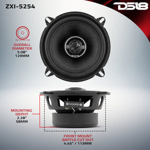 ZXI 5.25" 2-Way Coaxial Speakers with Kevlar Cone | 60 Watts RMS 4-Ohm - DS18