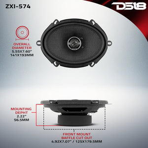 ZXI 5x7" 2-Way Coaxial Speakers with Kevlar Cone | 70 Watts Rms 4-Ohm - DS18