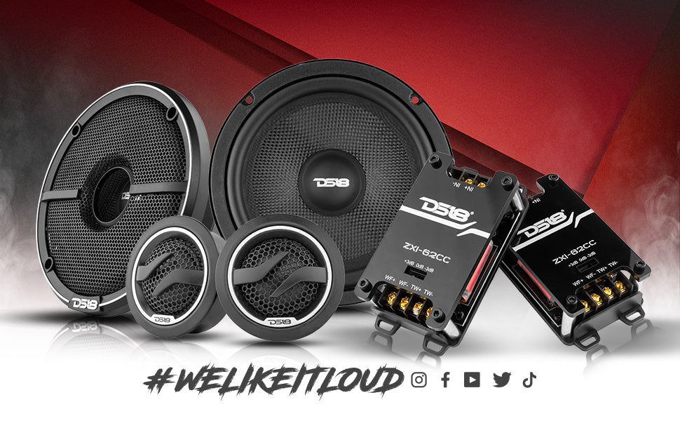 ZXI 6.5" 2- Way Component Speaker System with Kevlar Cone | 120 Watts Rms 4-Ohm - DS18