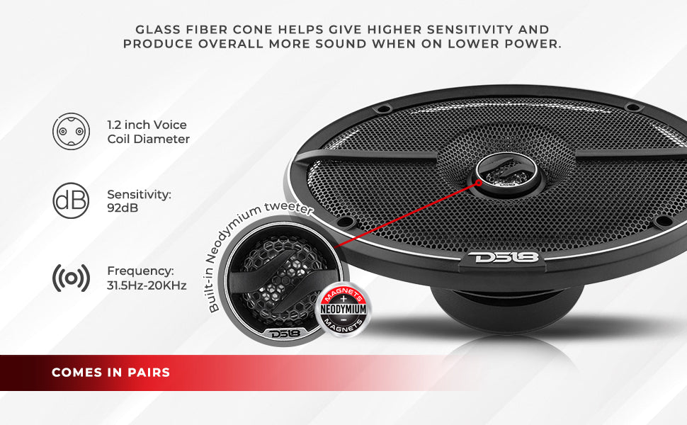ZXi 6x9" 2-Way Coaxial Speakers with Kevlar Cone | 120W RMS 4-Ohm - DS18