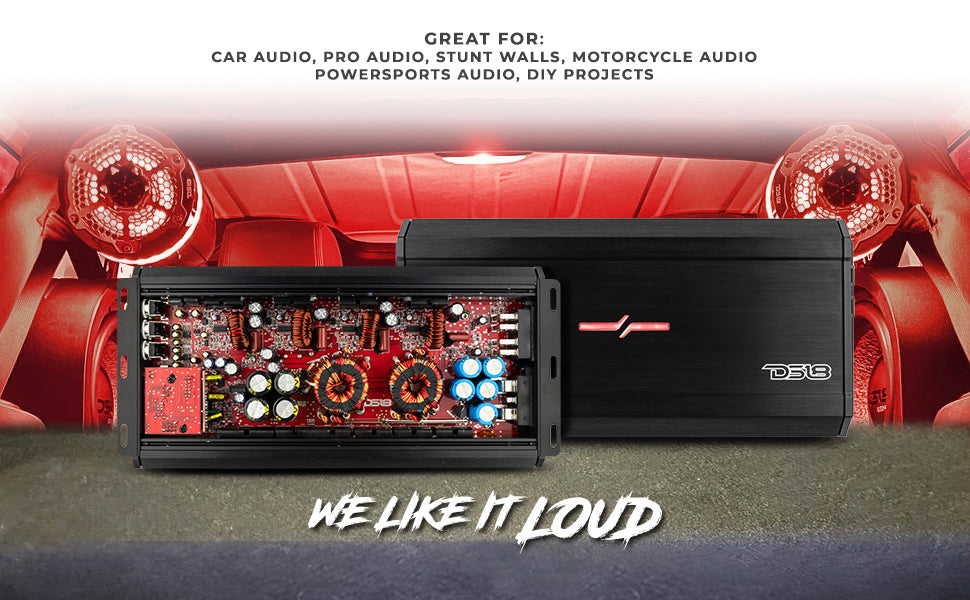 ZXI 4-Channel Class D Amplifier 4 X 250 Watts Rms @ 4-Ohm - DS18