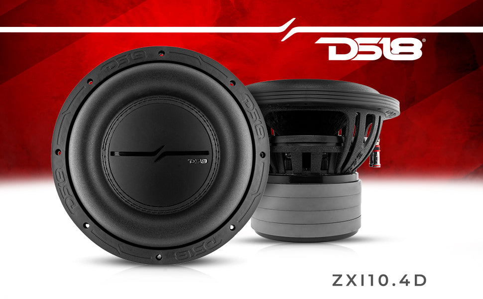 ZXI 10" High Excursion Subwoofer Quad Stacked Magnets | 800W RMS DVC 4-Ohm - DS18
