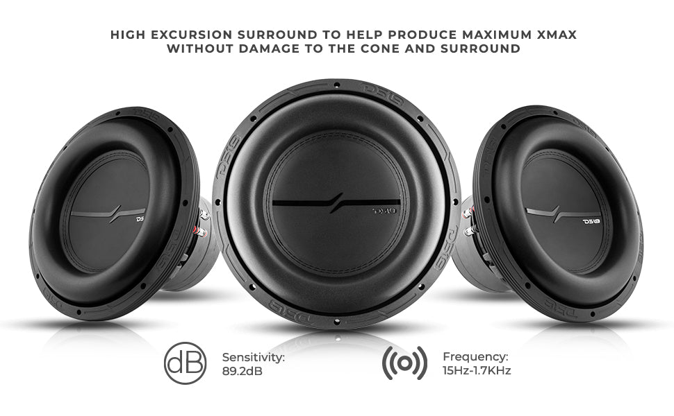ZXI 12" High Excursion Subwoofer Quad Stacked Magnets | 1000W RMS DVC 2-Ohm - DS18